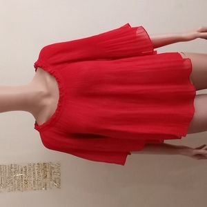 Zara Woman Sheer Red Blouse Sz 5